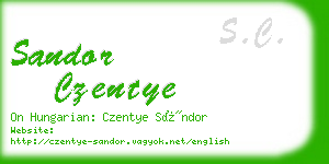 sandor czentye business card